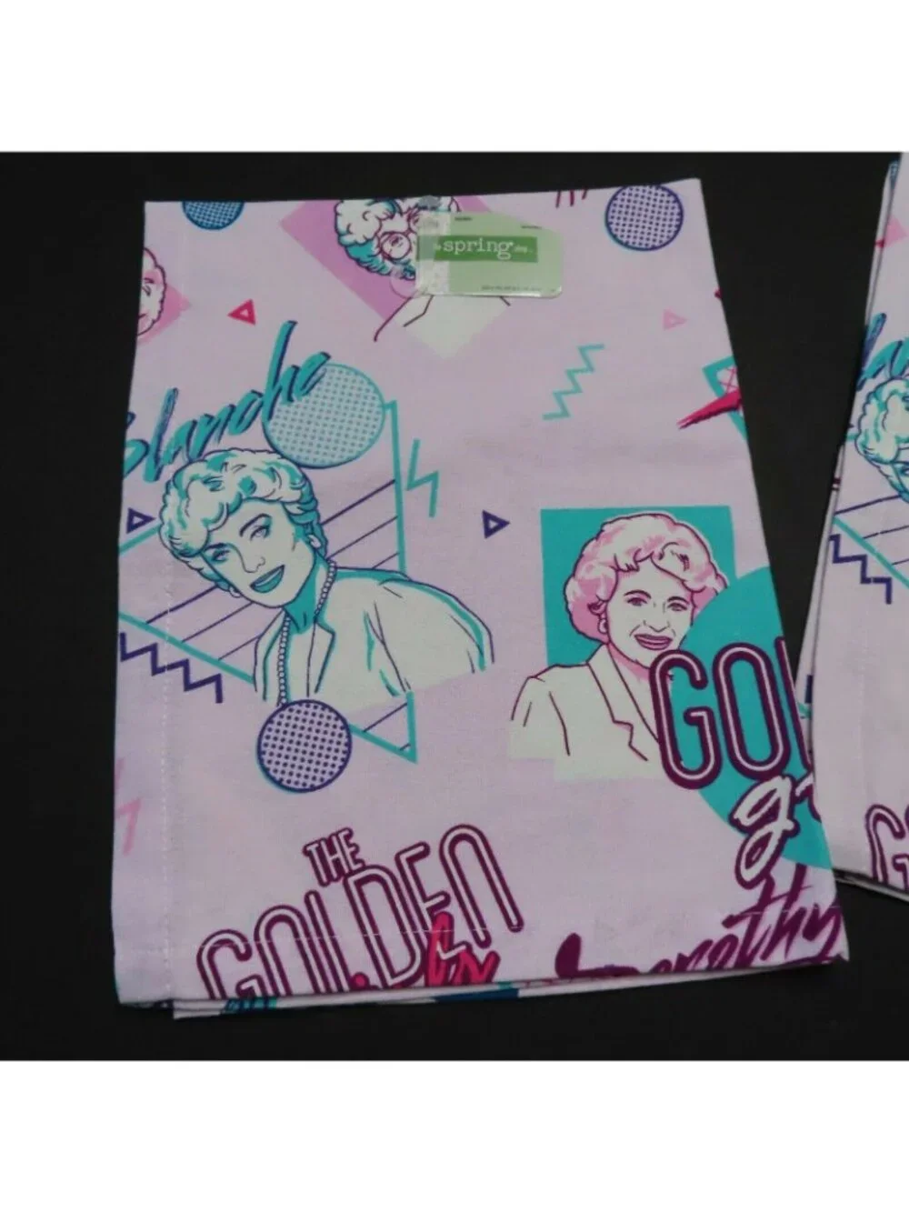 Golden Girls Oven Mitt 2 Tea Towels Kitchen Dining Set Cotton Blue Purple NEW